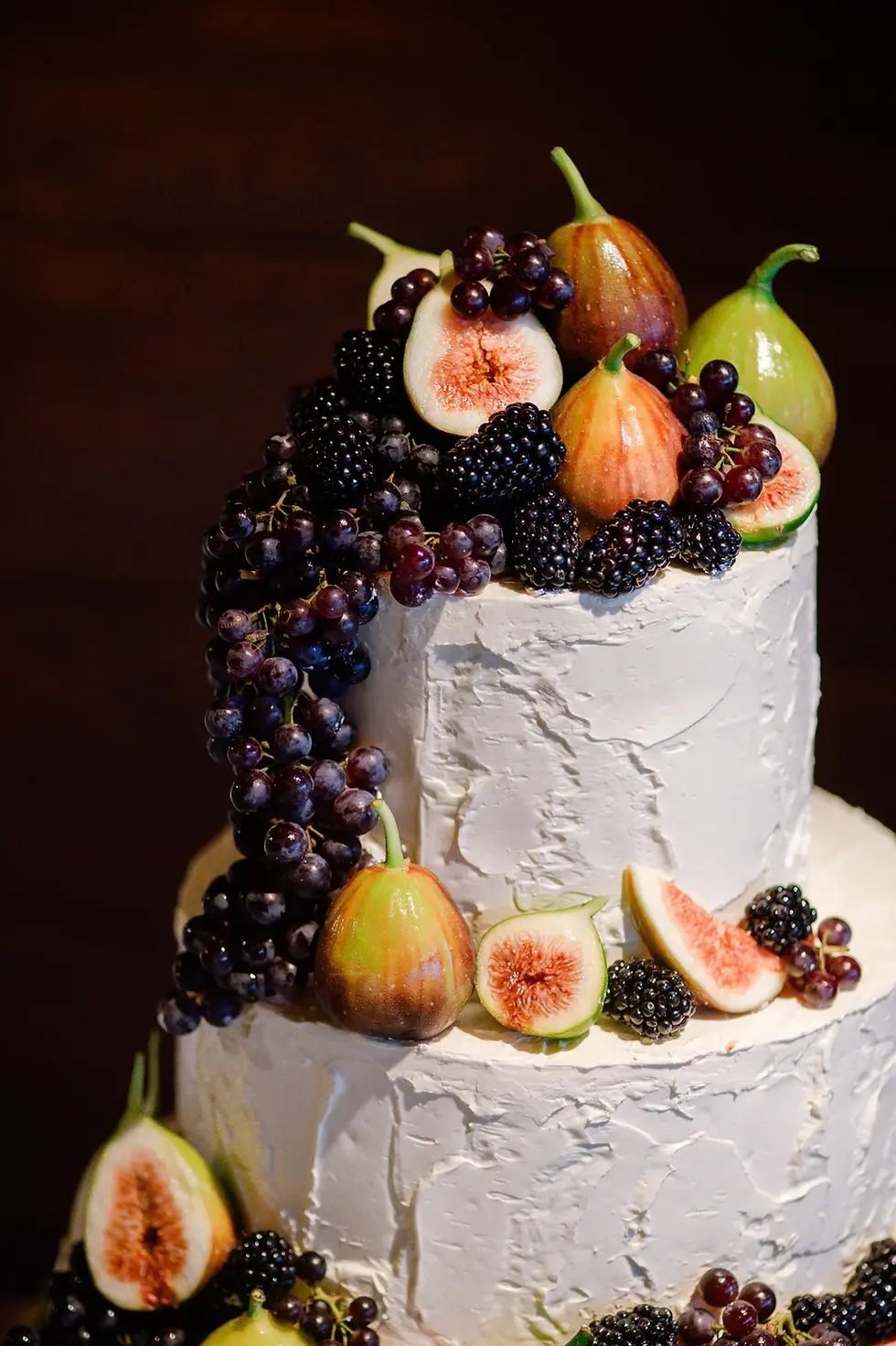 Luxury wedding cake with fresh figs and berries. Zest The Spit, Mosman. Cake by CAKED by Carissa.