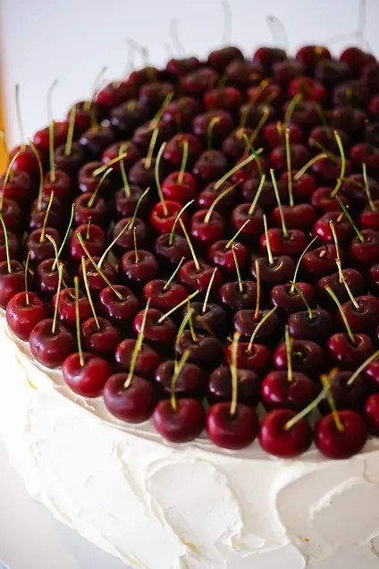 Cherry wedding cake at Sala Dining Sydney