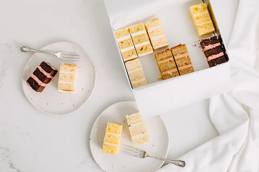 wedding cake flavour slices