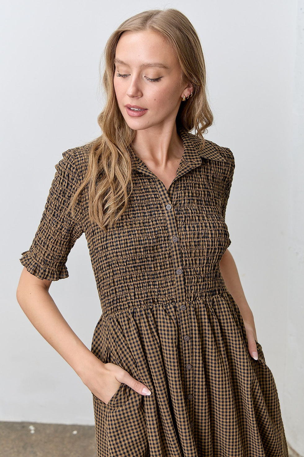 Thumbnail: Gingham midi dress