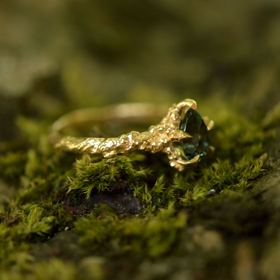 Thumbnail: Solid Gold Sunken Treasure Sapphire Ring