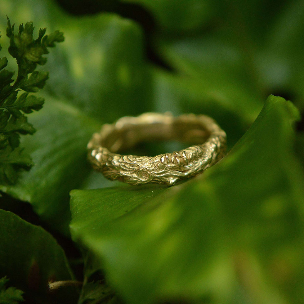 Thumbnail: Solid Gold Ancient Oak Tree Ring