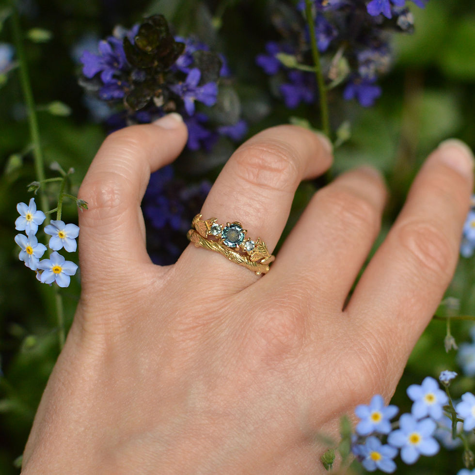 Thumbnail: 14ct Gold Woodland Sapphire Ring