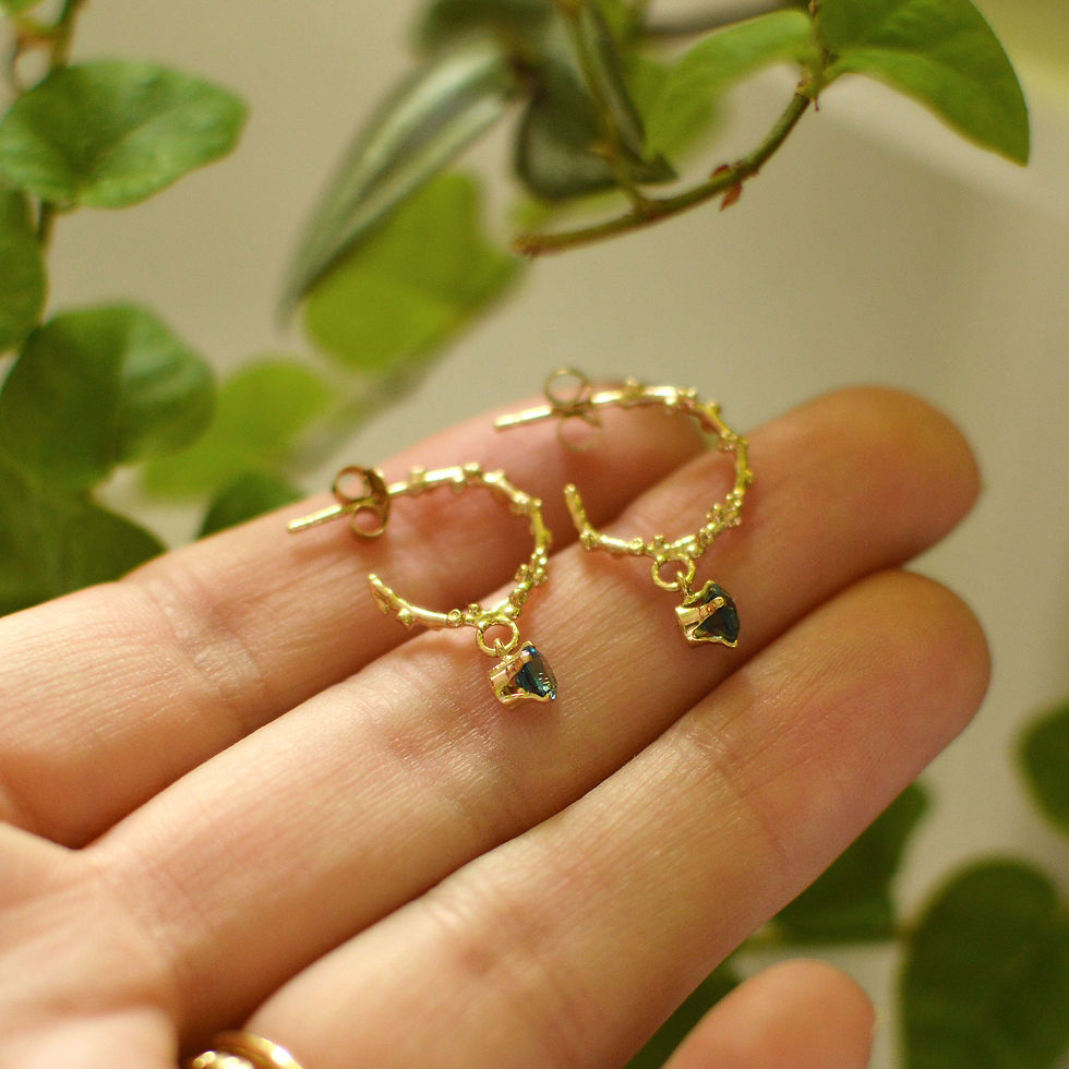 Thumbnail: Barnacle Topaz Hoop Earrings
