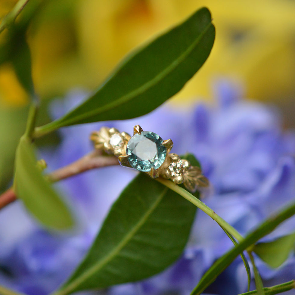 Thumbnail: 9ct Gold Cottage Garden Sapphire Ring