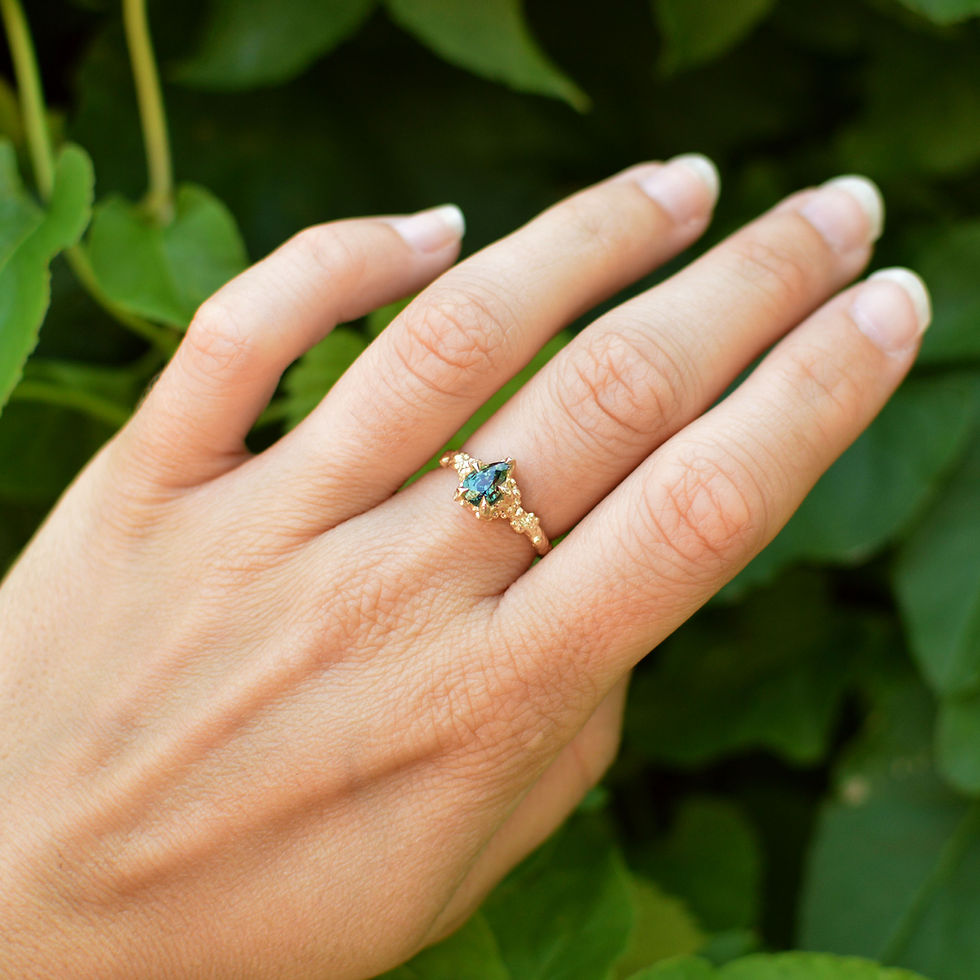 Thumbnail: Solid Gold Sunken Treasure Sapphire Ring