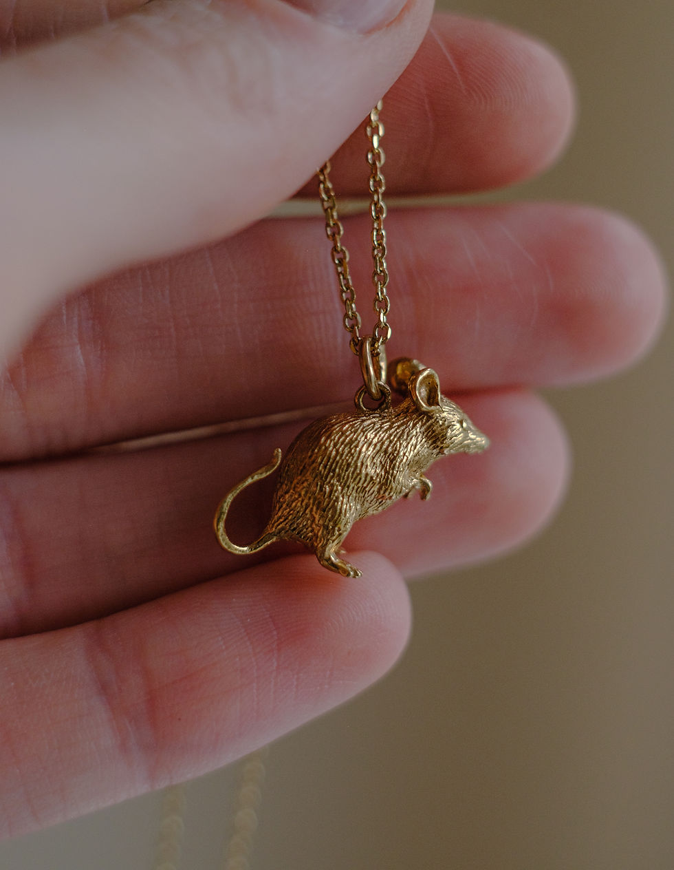 Thumbnail: Solid Gold Mouse Pendant