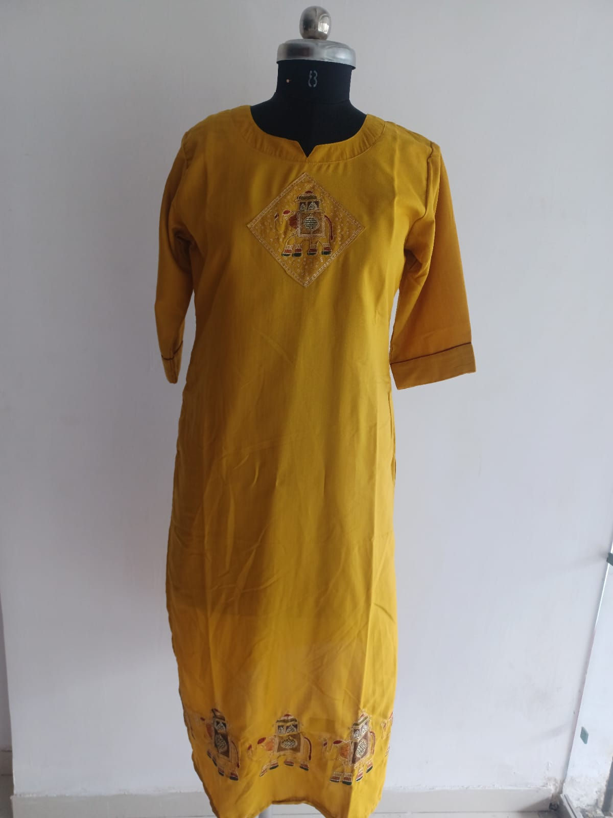 YELLOW LONG KURTI