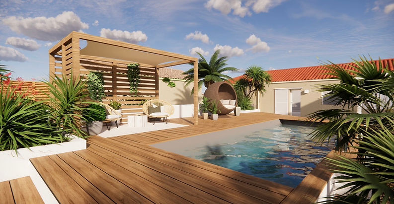 illustration 3d aménagement paysager