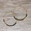 Thumbnail: Gold plated hoop earrings with black and gold Miyuki beads