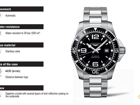 Longines Hydroconquest L3.841.4.56.6: specifiche tecniche