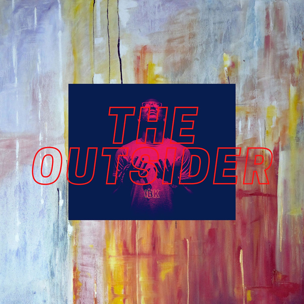 An album cover artwork titled "The Outsider"