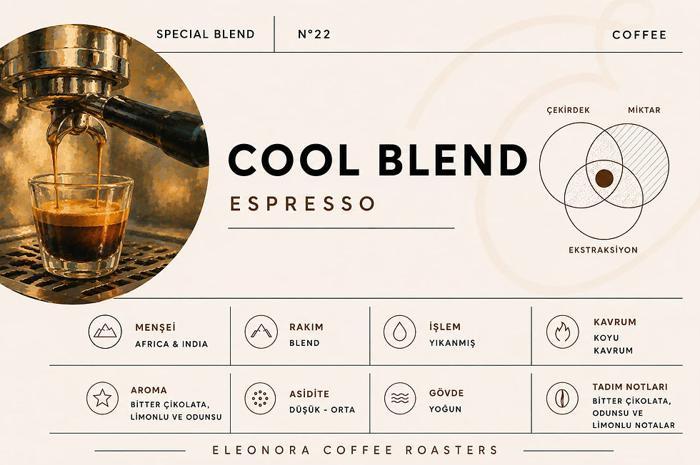 Eleonora Cool Blend Espresso Kahve Çekirdeği - Eleonora Coffee