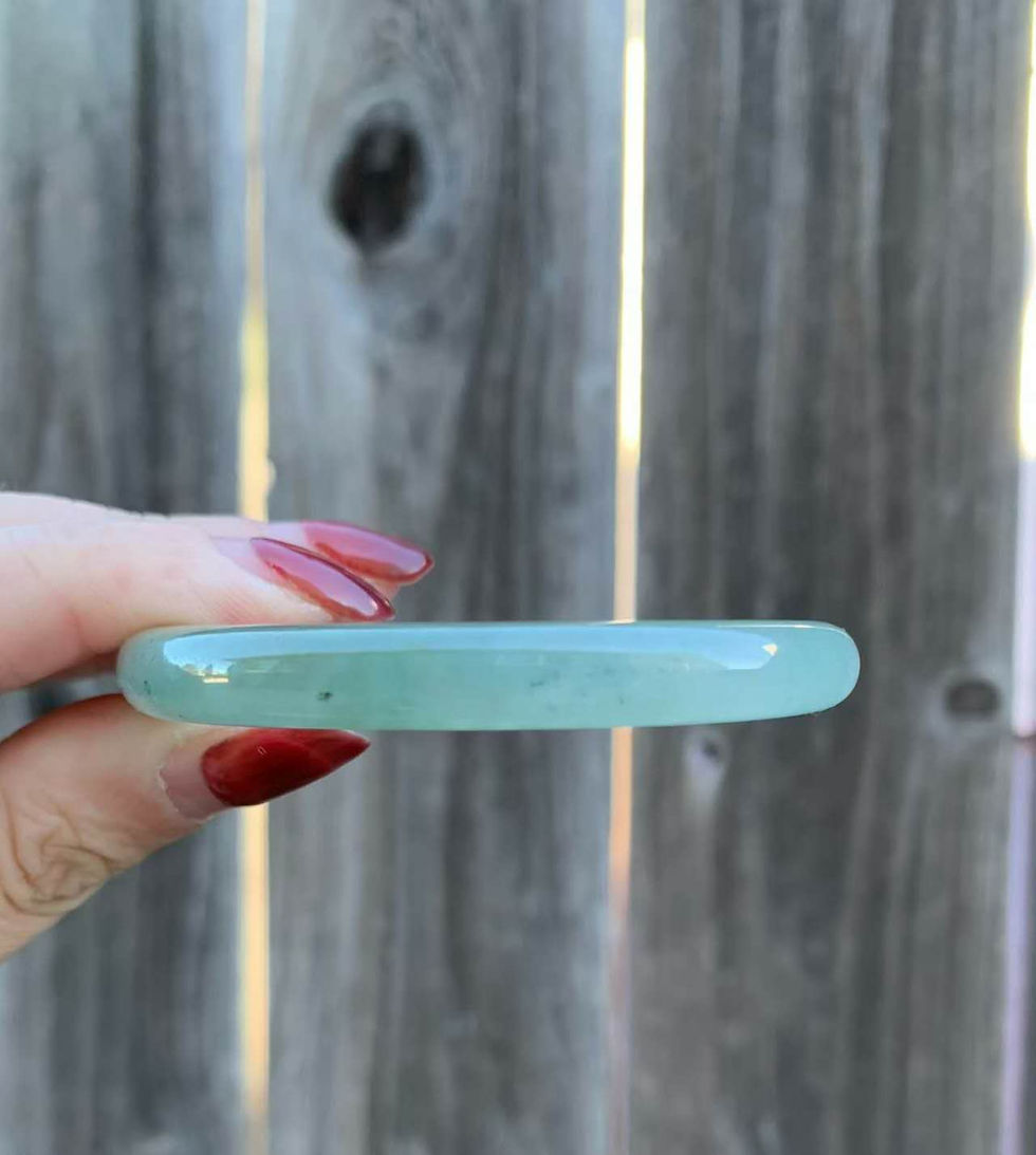 Thumbnail: 【闲置A198】53.6圈半山水冰种小贵妃翡翠手镯  Jadeite Bangle Size 53.6