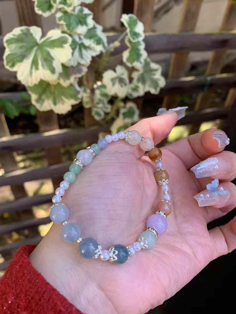 Thumbnail: 【闲置C117】多宝翡翠五彩手串