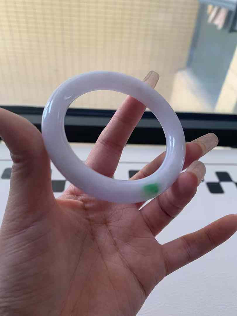 【新货桃源】54.2圈细糯仙女粉飘阳绿翡翠圆条手镯 Jadeite Bangle Size 54.2