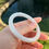 Thumbnail: 54,55,56圈白月光翡翠圆条手镯  T744，T746，T747Jadeite Bangle Size 54,55,56