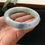 Thumbnail: 【新货T725】60大圈口糯化起胶蓝紫飘花翡翠手镯  Jadeite Bangle Size 60