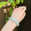 Thumbnail: 【闲置A003】55.4圈糯冰种飘绿翡翠贵妃手镯  Jadeite Bangle Size 55.4
