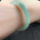 Thumbnail: 【新货-T0092】51.4圈糯冰起光飘绿圆条翡翠手镯  Jadeite Bangle Size 51.4