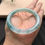 Thumbnail: 【新货-T0079烟水谣】53圈冰飘花圆条翡翠手镯  Jadeite Bangle Size 53