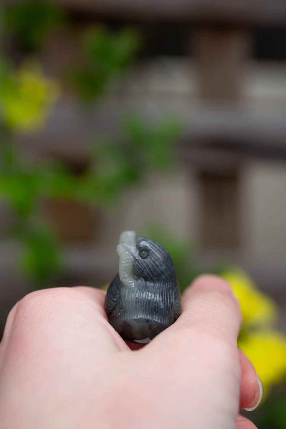 Thumbnail: 【新货3519】和田玉报喜琢成立体小雕件