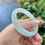 Thumbnail: 【闲置A150】58.5圈冰蓝正圈大圈口翡翠手镯  Jadeite Bangle Size 58.5