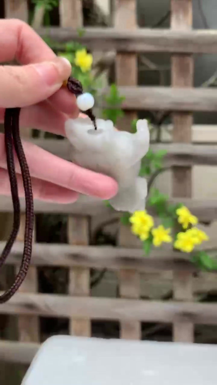 Thumbnail: 【新货3514】和田玉烟紫瑞兽貔貅手把件/镇纸