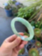 縮圖：【闲置D934】58正圈冰种满绿甜绿翡翠手镯  Jadeite Bangle Size 58