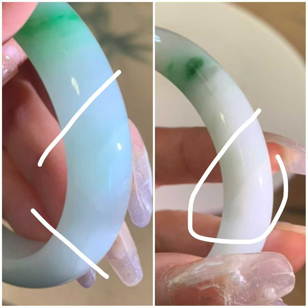 縮圖：【闲置D949】54.8圈阳绿春彩贵妃手镯  Jadeite Bangle Size 54.8