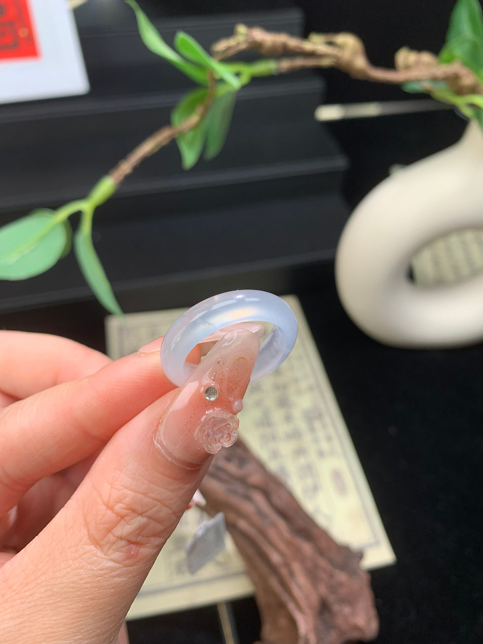 Thumbnail: 【闲置C245】白冰翡翠戒圈