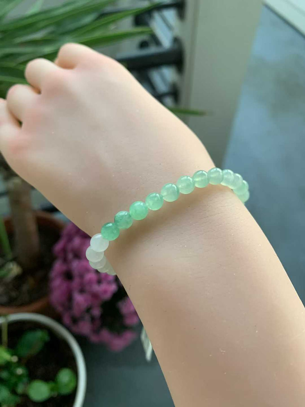 Thumbnail: 【新货-FP1252】渐变冰甜绿翡翠珠串冰绿翡翠手串单圈串