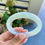 Thumbnail: 【闲置A150】58.5圈冰蓝正圈大圈口翡翠手镯  Jadeite Bangle Size 58.5