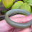 Thumbnail: 【新货K894】54.5圈和田玉青白飘黄手镯  Hetian Jade Bangle Size 54.5