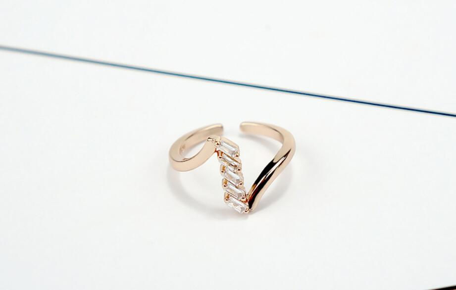 Thumbnail: Hot 925 Sterling Silver Ring AAA Zircon Adjustable Simplicity Fashion Exquisite 