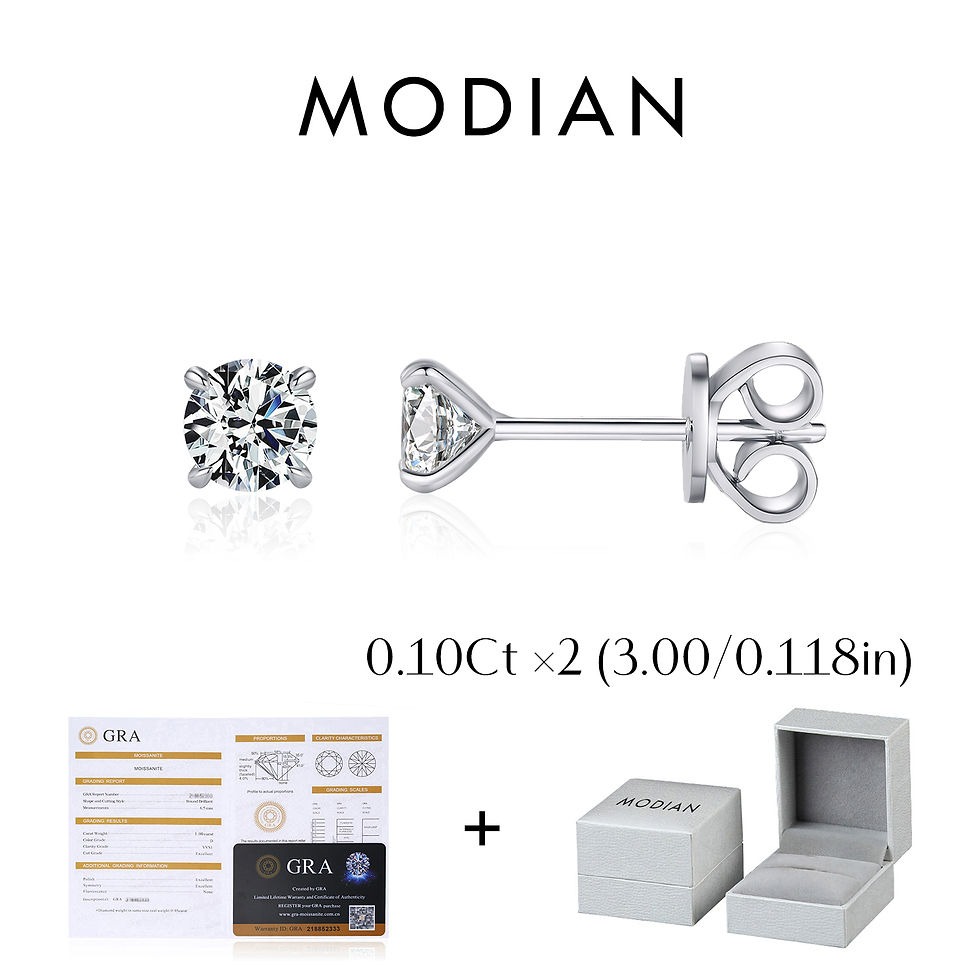 Thumbnail: MODIAN 5 Sizes D Color Moissanite Earrings 925 Sterling Silver Sparkling Luxury 