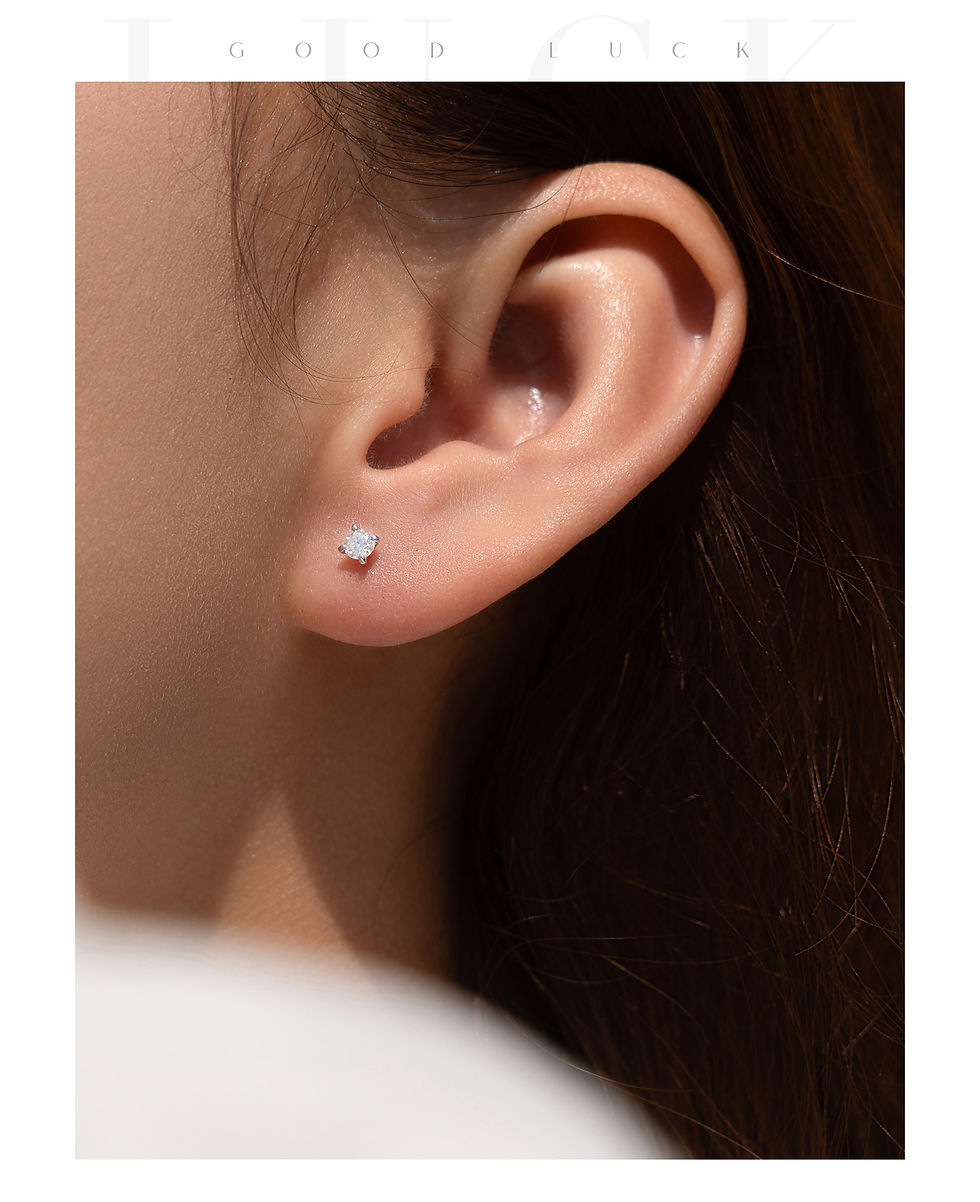 Thumbnail: MODIAN 5 Sizes D Color Moissanite Earrings 925 Sterling Silver Sparkling Luxury 
