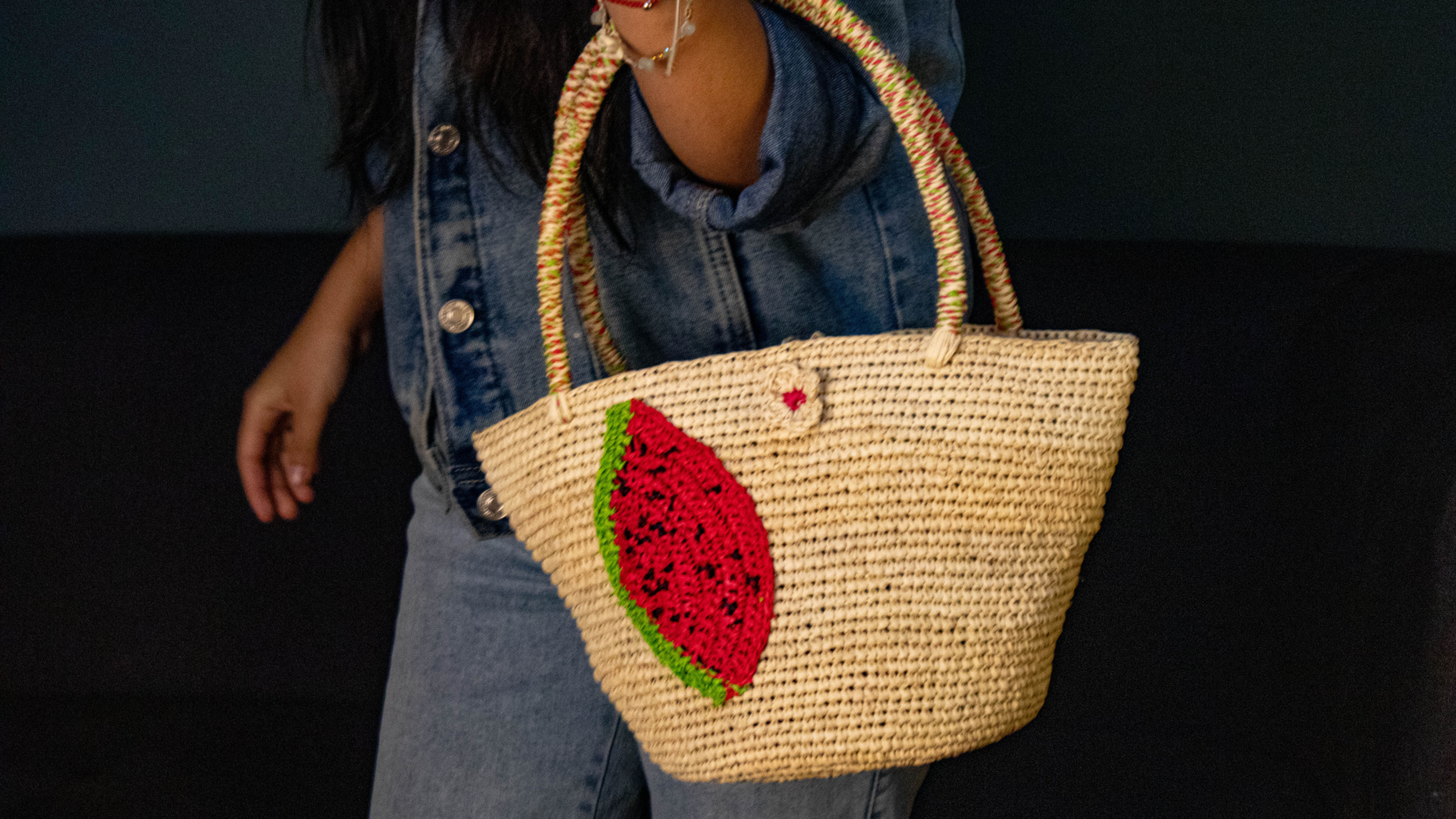 Bolso Playero Artesanal "Sandía Tropical"