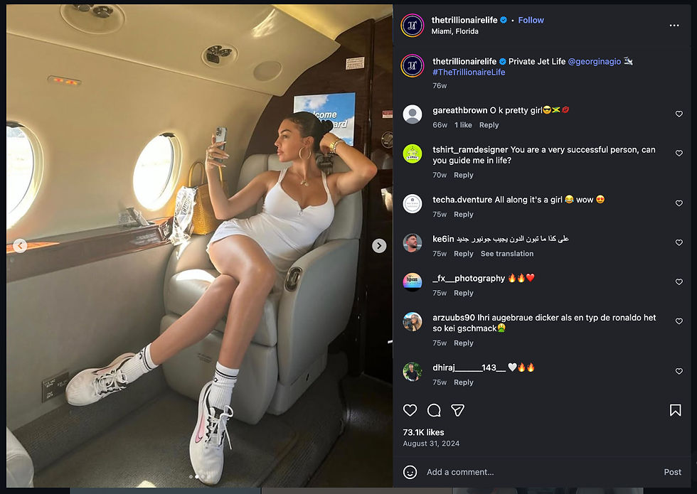 thousands of people see private jets on social media