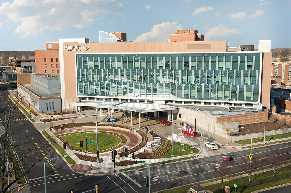 Memorial Medical Center campus seen from North 1st Street in Springfield Illinois