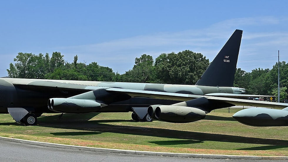 B-52D on display at the Museum of Aviation, Warner Robins / Robins AFB area — aircraft on the ground, no people as subject