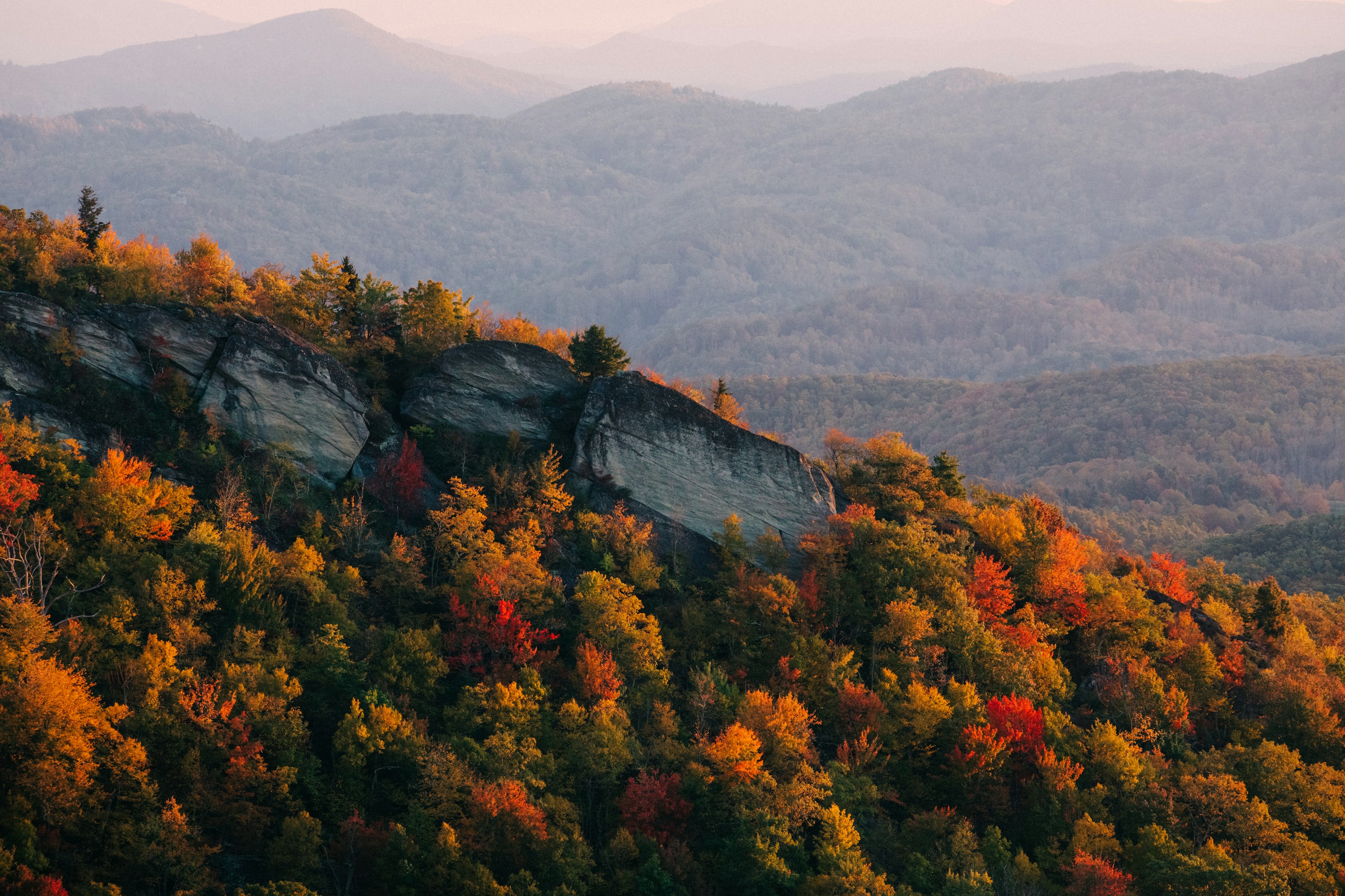 Grandfather Mountain near Banner Elk North Carolina in fall