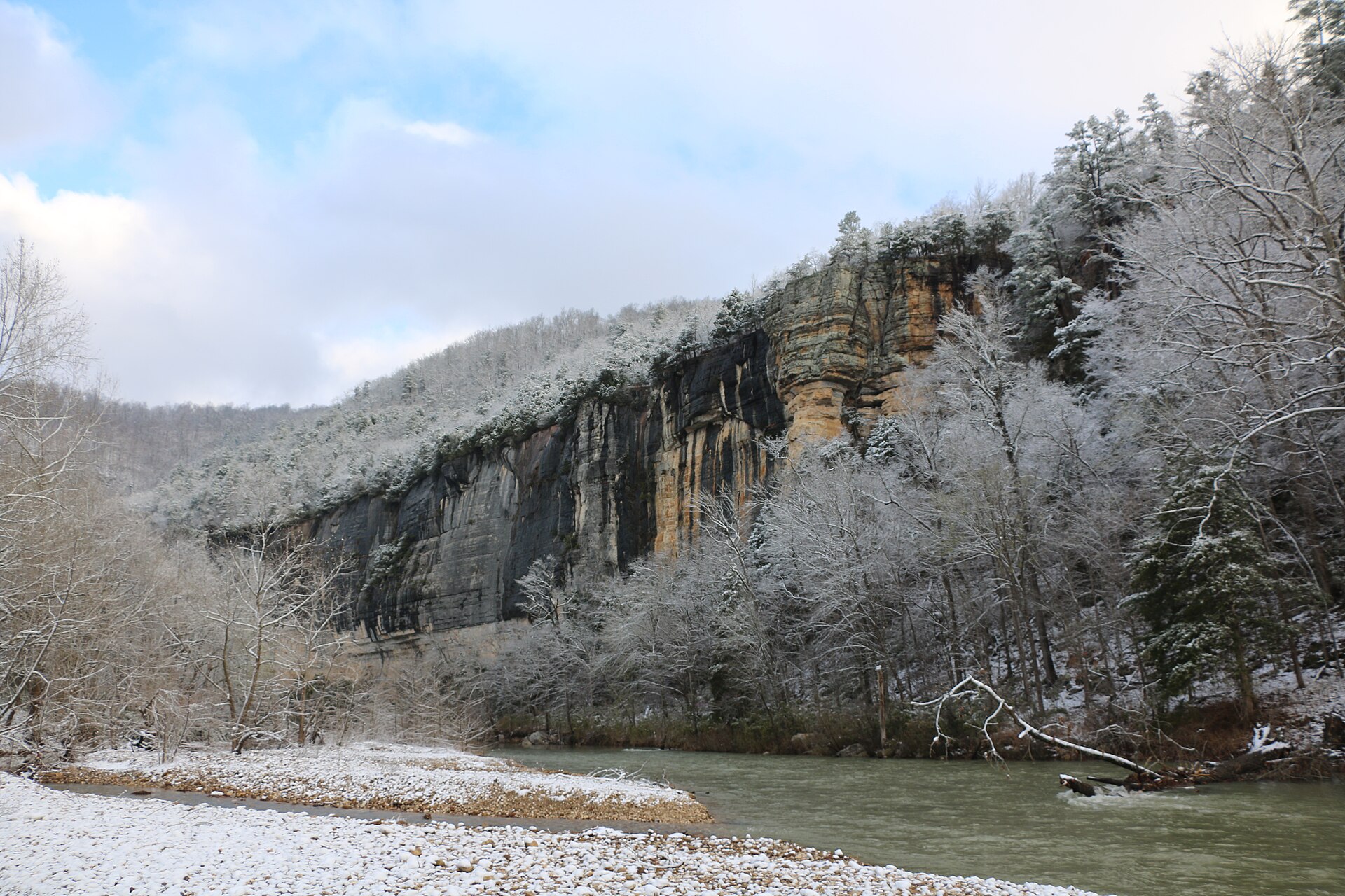 Buffalo National River bluff, empty of people