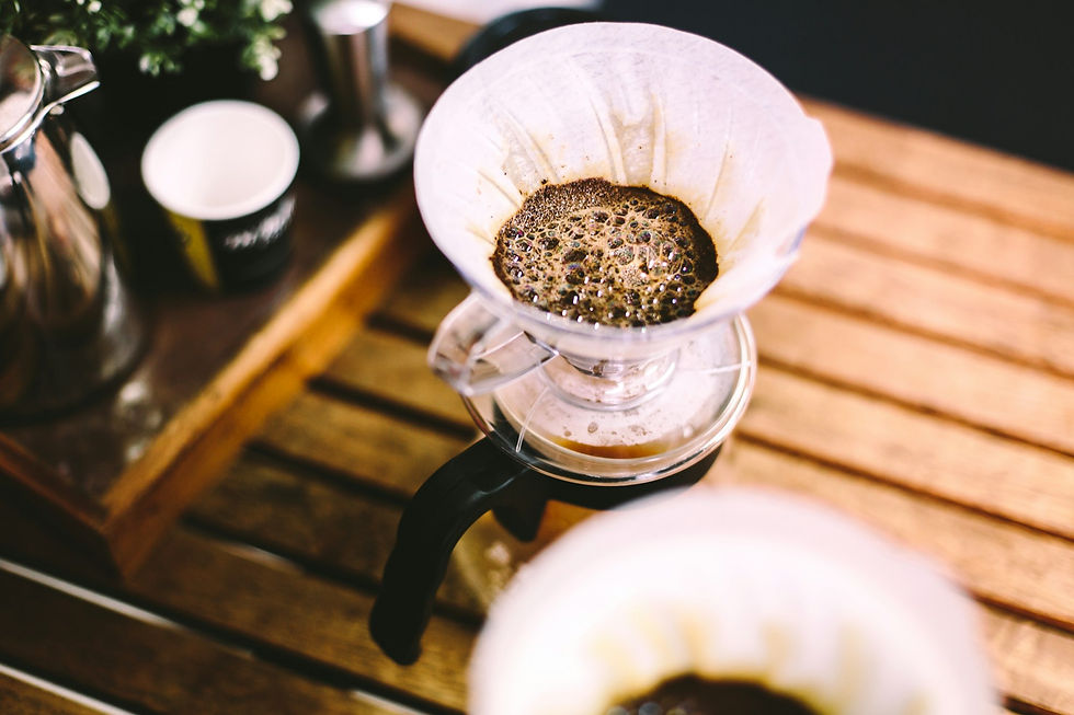 Shallow focus photo coffee decanter