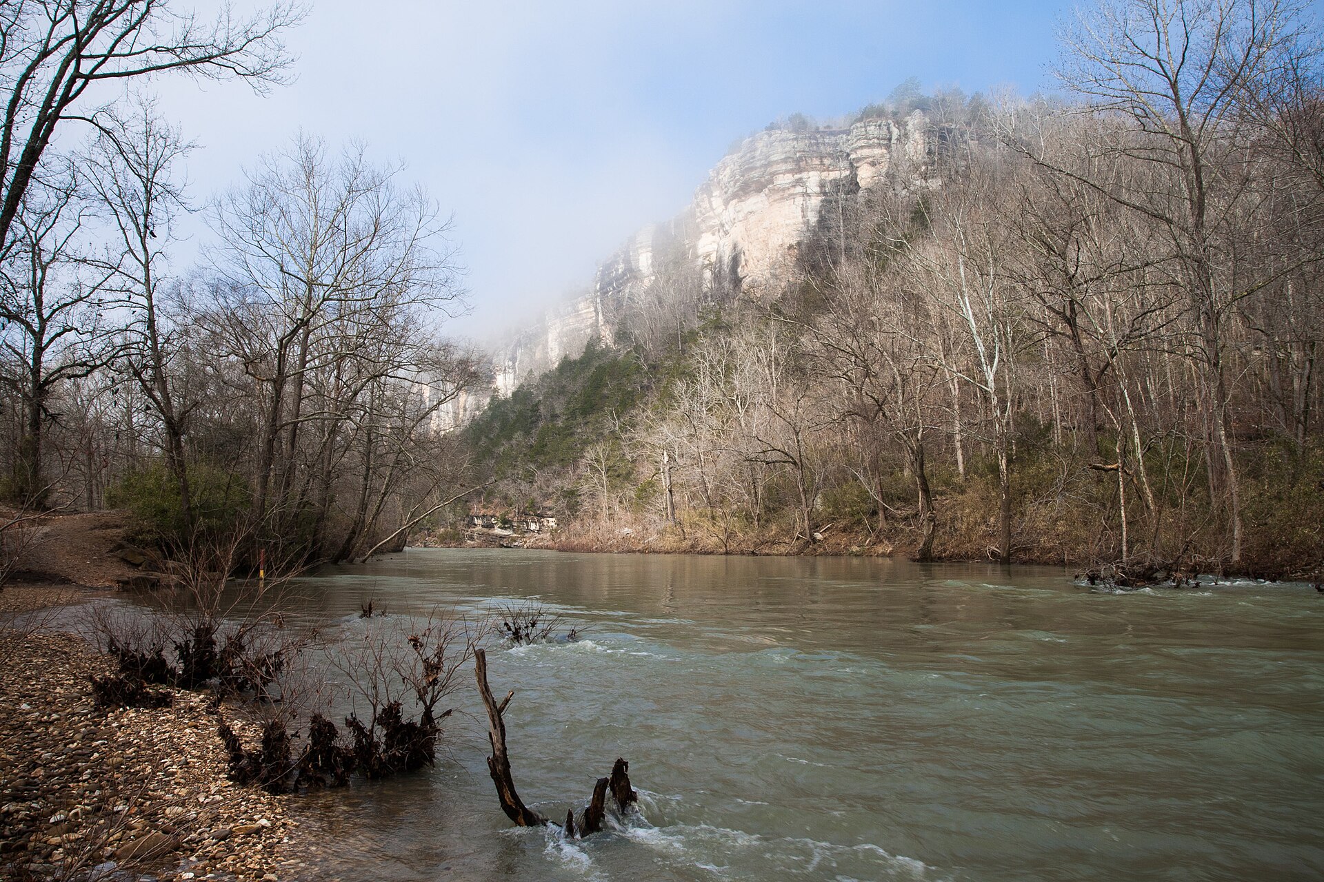 Buffalo National River bluff, empty of people