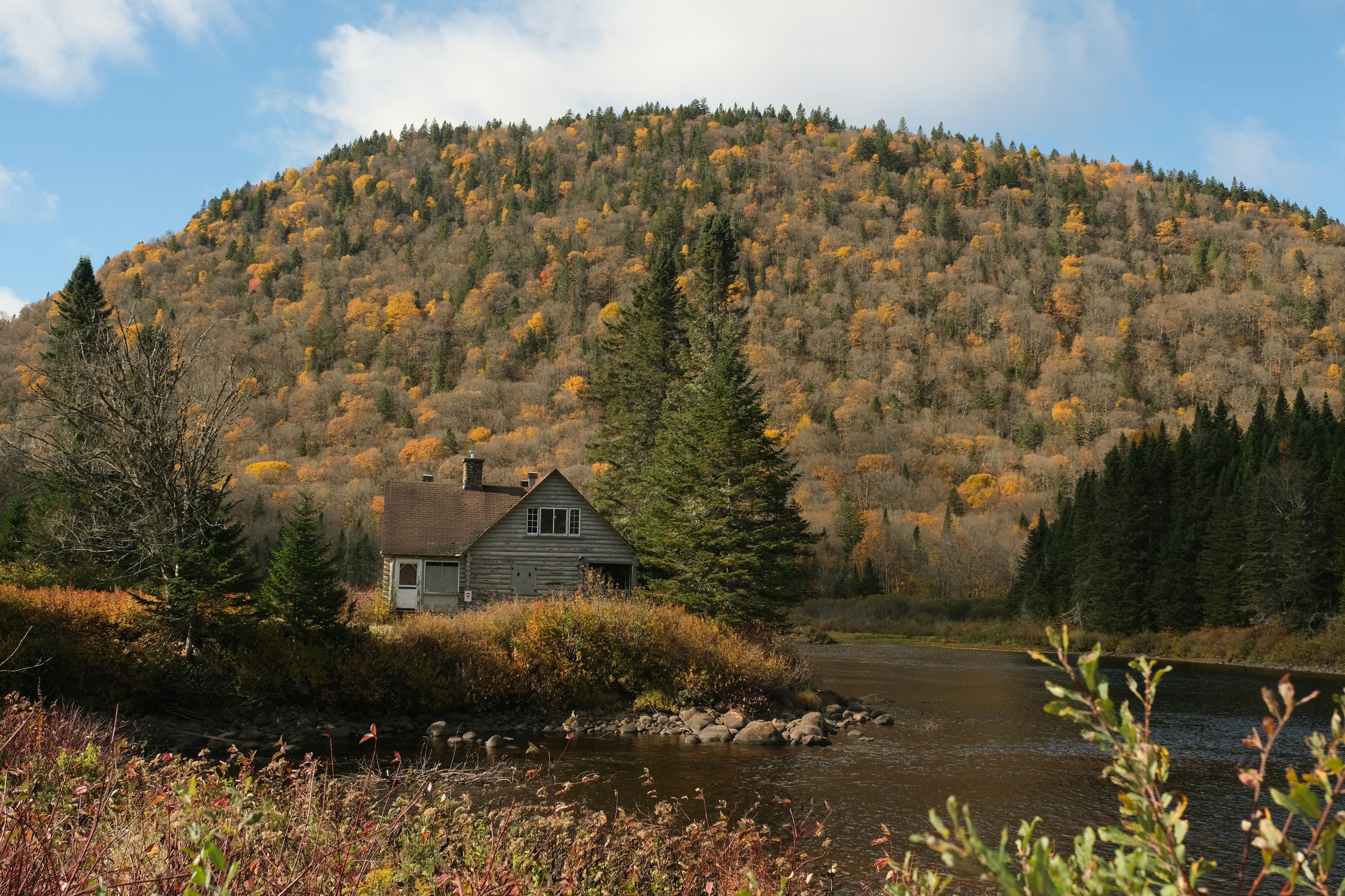 Cabin stay exterior, no faces