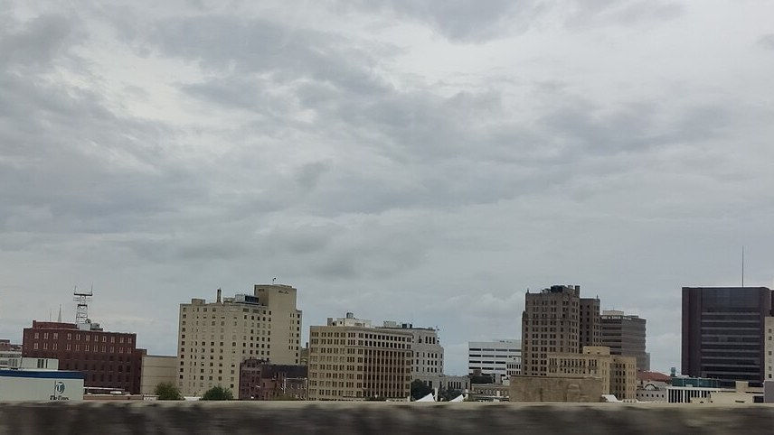 Downtown Shreveport, Louisiana panorama — skyline, no people as subject