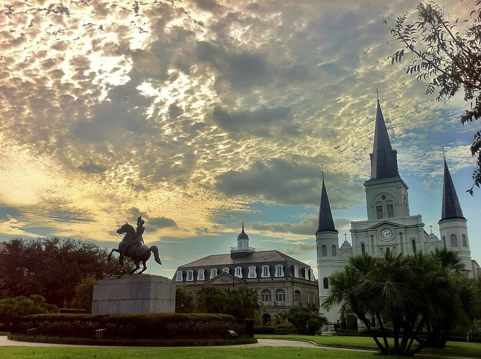 Jackson Square, New Orleans — square and cathedral, no people as subject