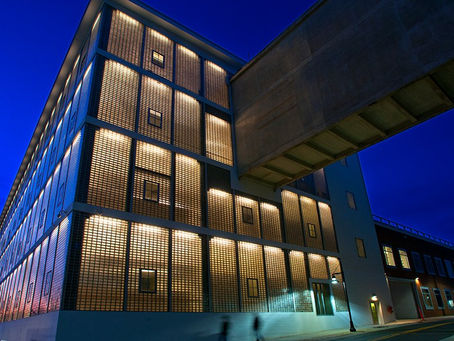 Biotech Place, Innovation Quarter, Winston-Salem at night — building, no people as subject