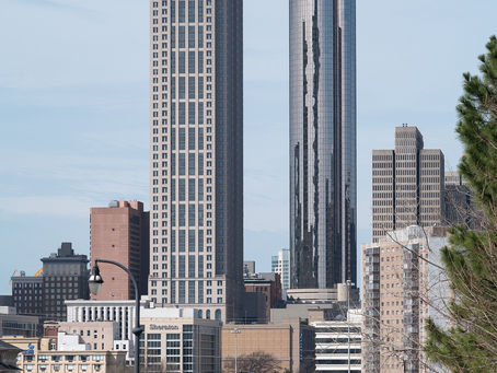 Downtown Atlanta from Boulevard at Freedom Parkway — no people as subject
